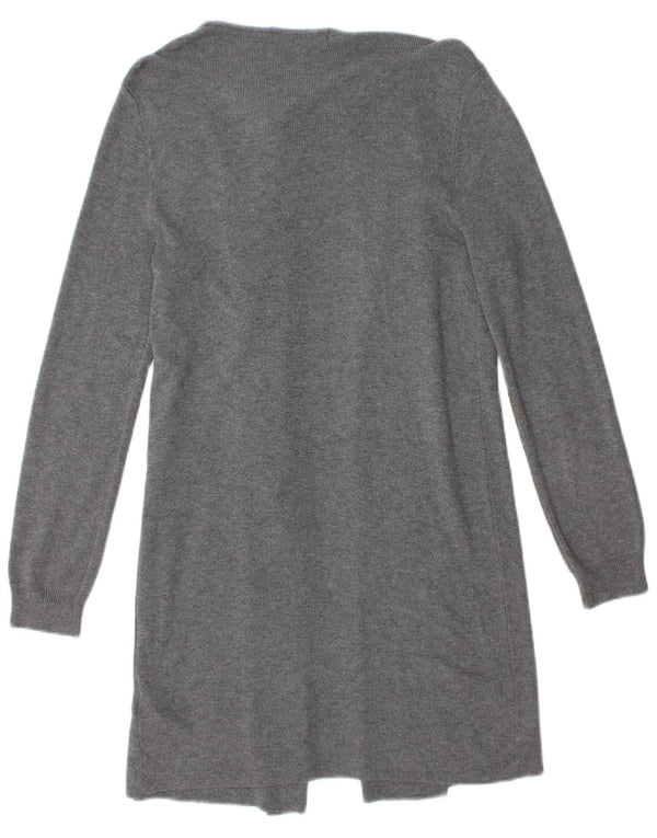 Marks & Spencer Suéter feminino Longline Open Cardigan Reino Unido 10 Pequeno Cinza