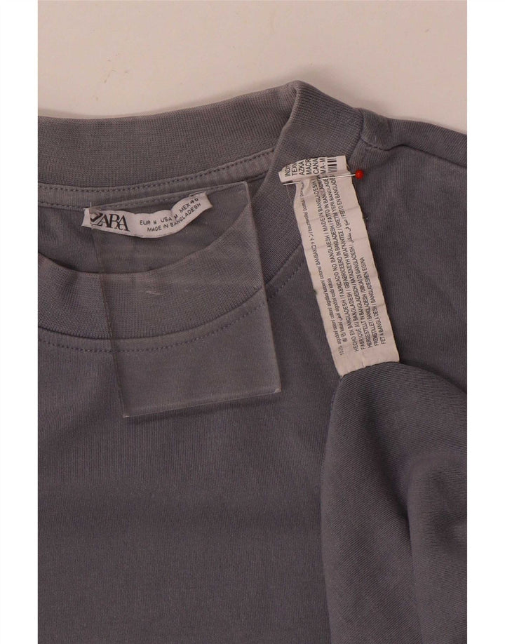 Camiseta masculina Zara Top médio azul algodão