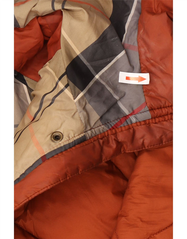 Casaco feminino acolchoado com capuz e capuz Barbour UK 8 pequeno marrom poliamida