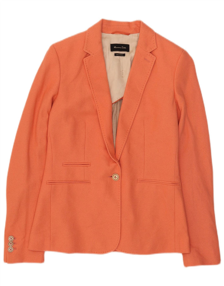 Jaqueta blazer feminina MASSIMO DUTTI com 1 botão UE 38 pequeno algodão laranja