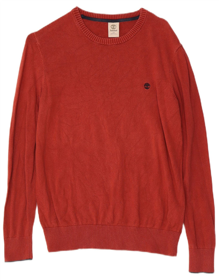 Suéter masculino TIMBERLAND com gola canoa pequeno algodão vermelho