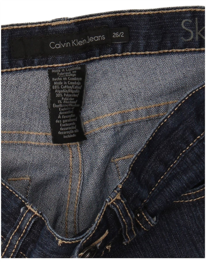 Calça jeans skinny feminina CALVIN KLEIN EUA 2 XS W26 L31 algodão azul marinho