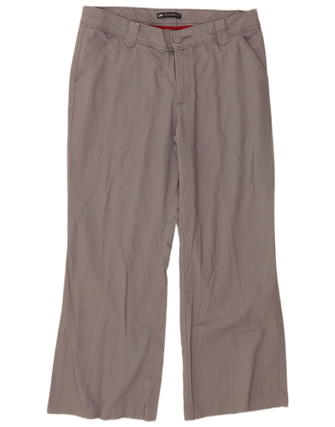 Lee Womens Modern Fit Straight Chino Calças W34 L27 Cinza