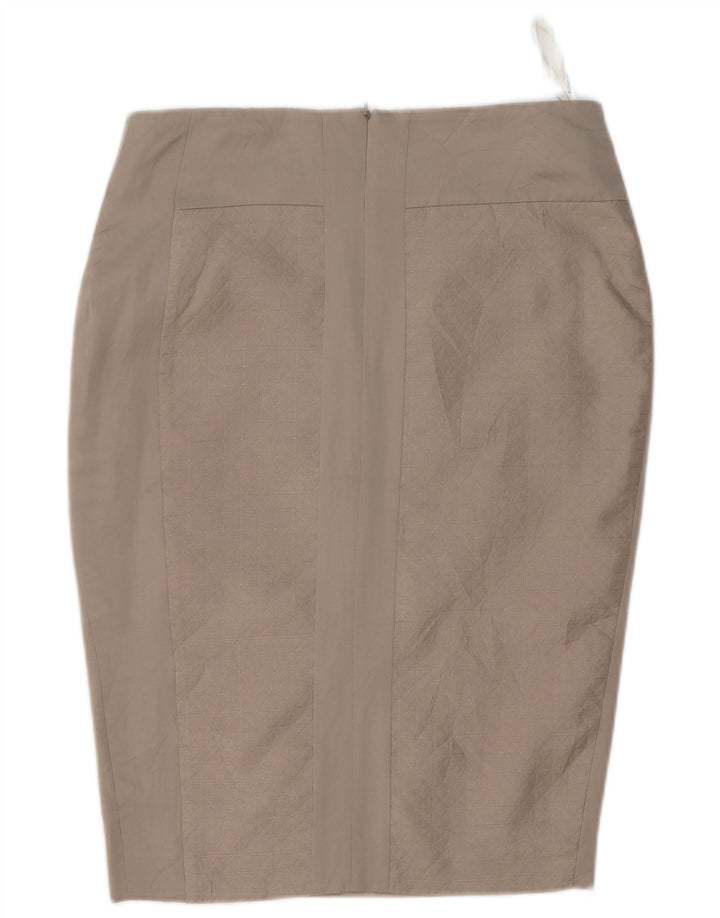 Saia lápis feminina Marks & Spencer Autograph Reino Unido 12 médio W32 cinza