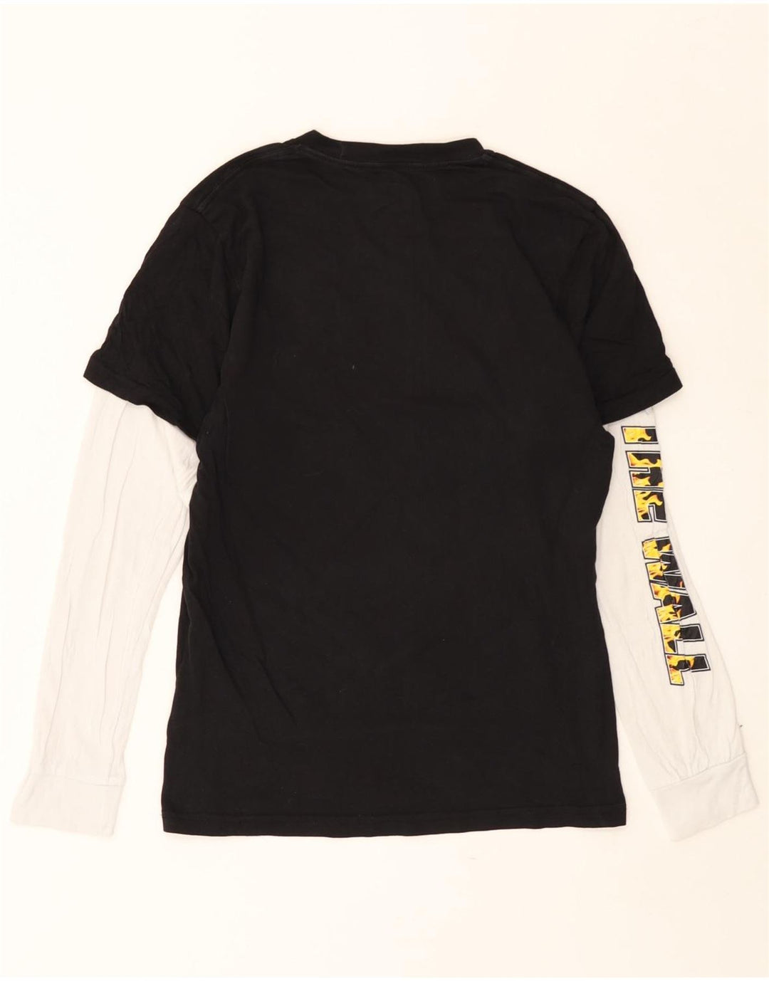 VANS Boys Graphic Top manga comprida 13-14 anos XL preto colorblock