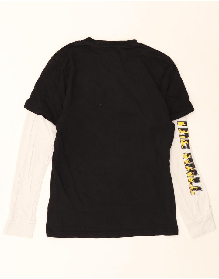 VANS Boys Graphic Top manga comprida 13-14 anos XL preto colorblock