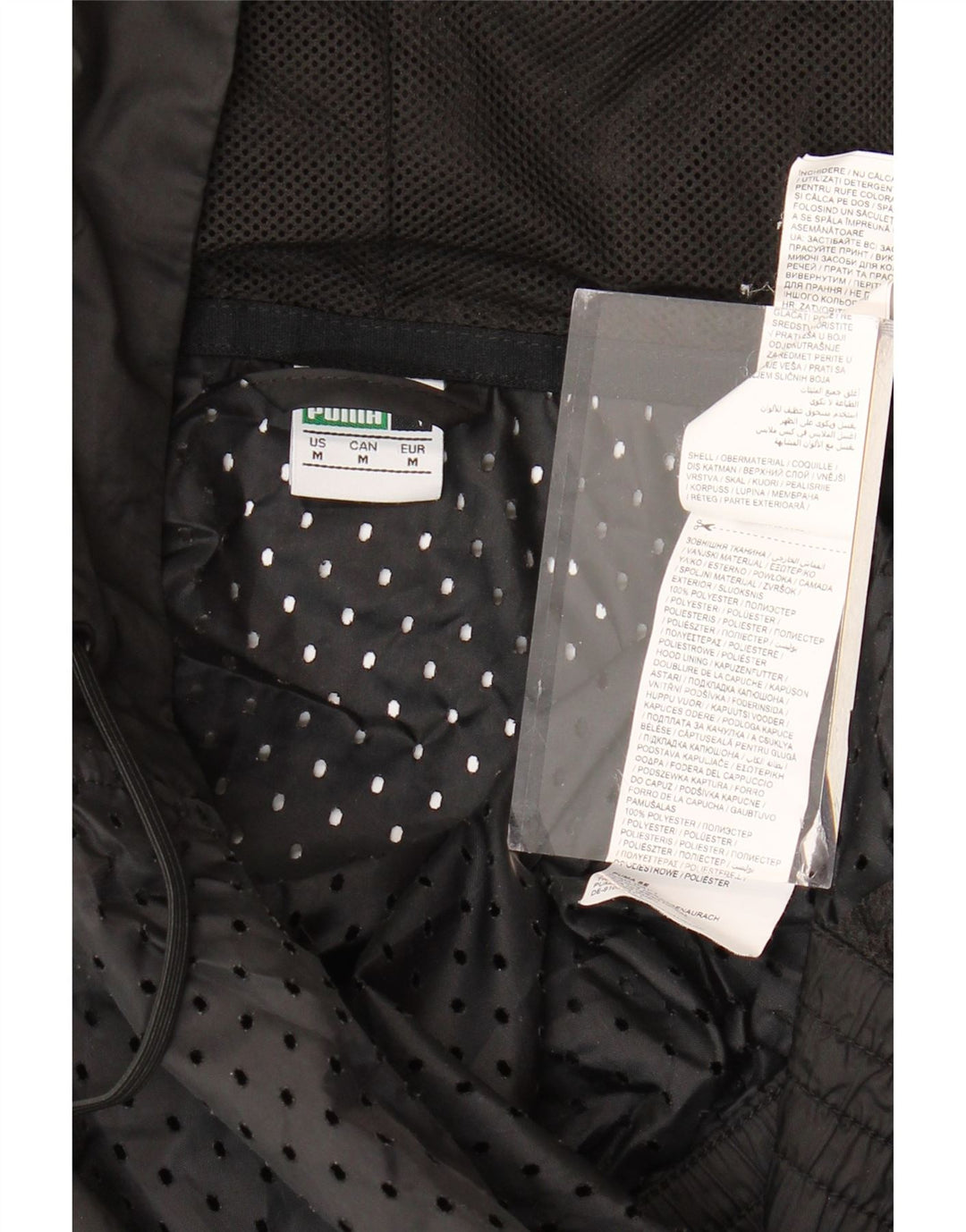 PUMA Mens Graphic Hooded Tracksuit Top Jaqueta Médio Preto Poliéster