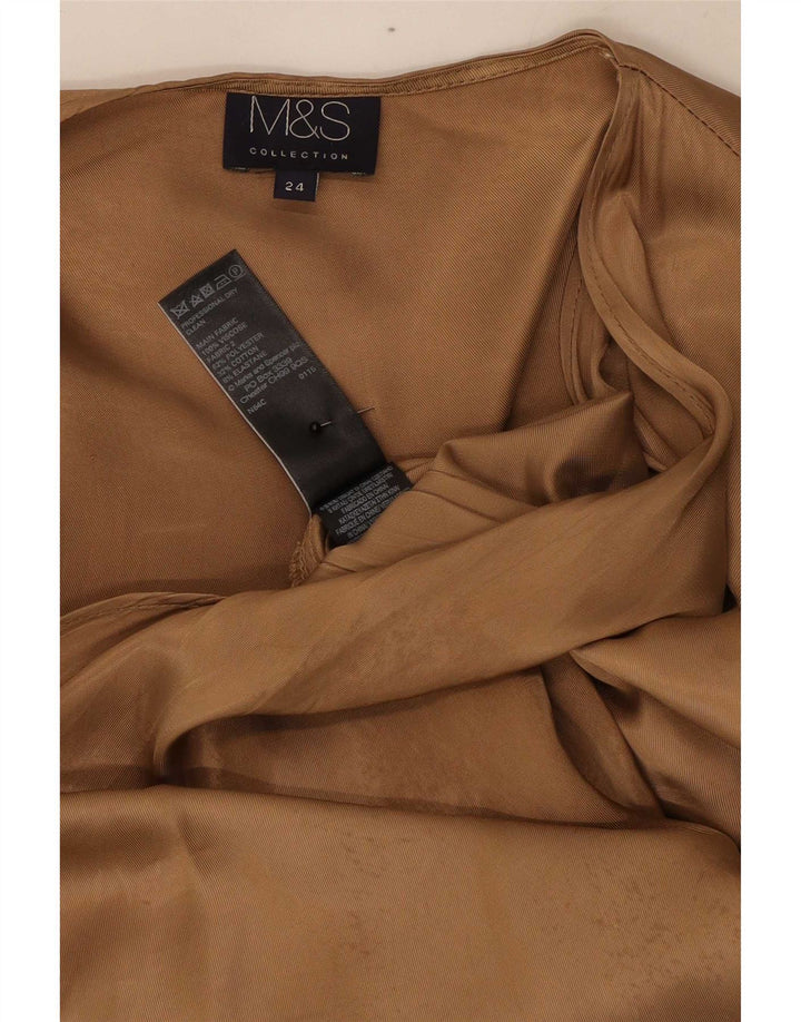 Top cardigã assimétrico feminino Marks & Spencer Reino Unido 24 4XL poliéster bege