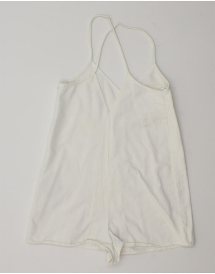 Macacão feminino ZARA UK 10 pequeno algodão branco