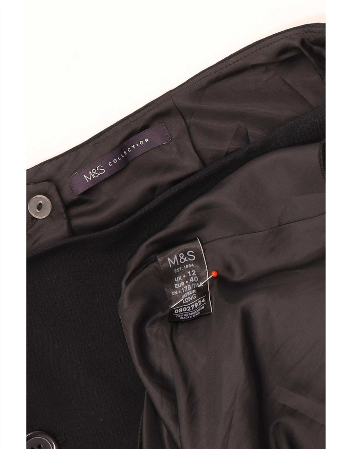 Saia feminina Marks & Spencer A-Line UK 12 Médio W30 Poliéster Preto