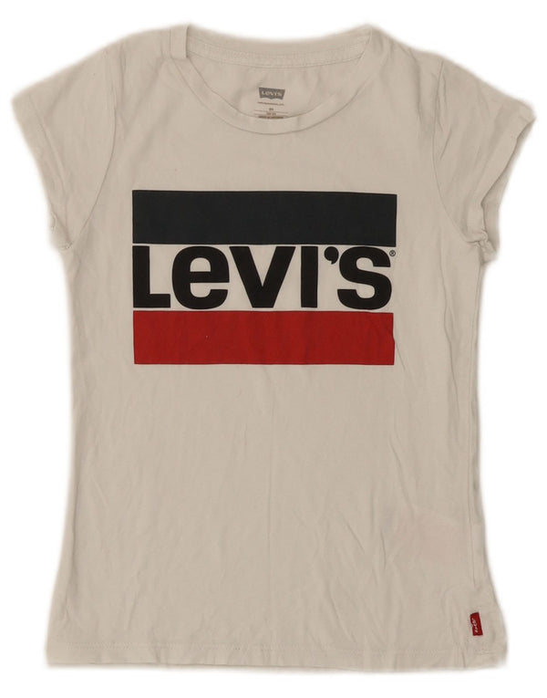 Camiseta Levi's Girls Graphic 7-8 Anos Algodão Branco