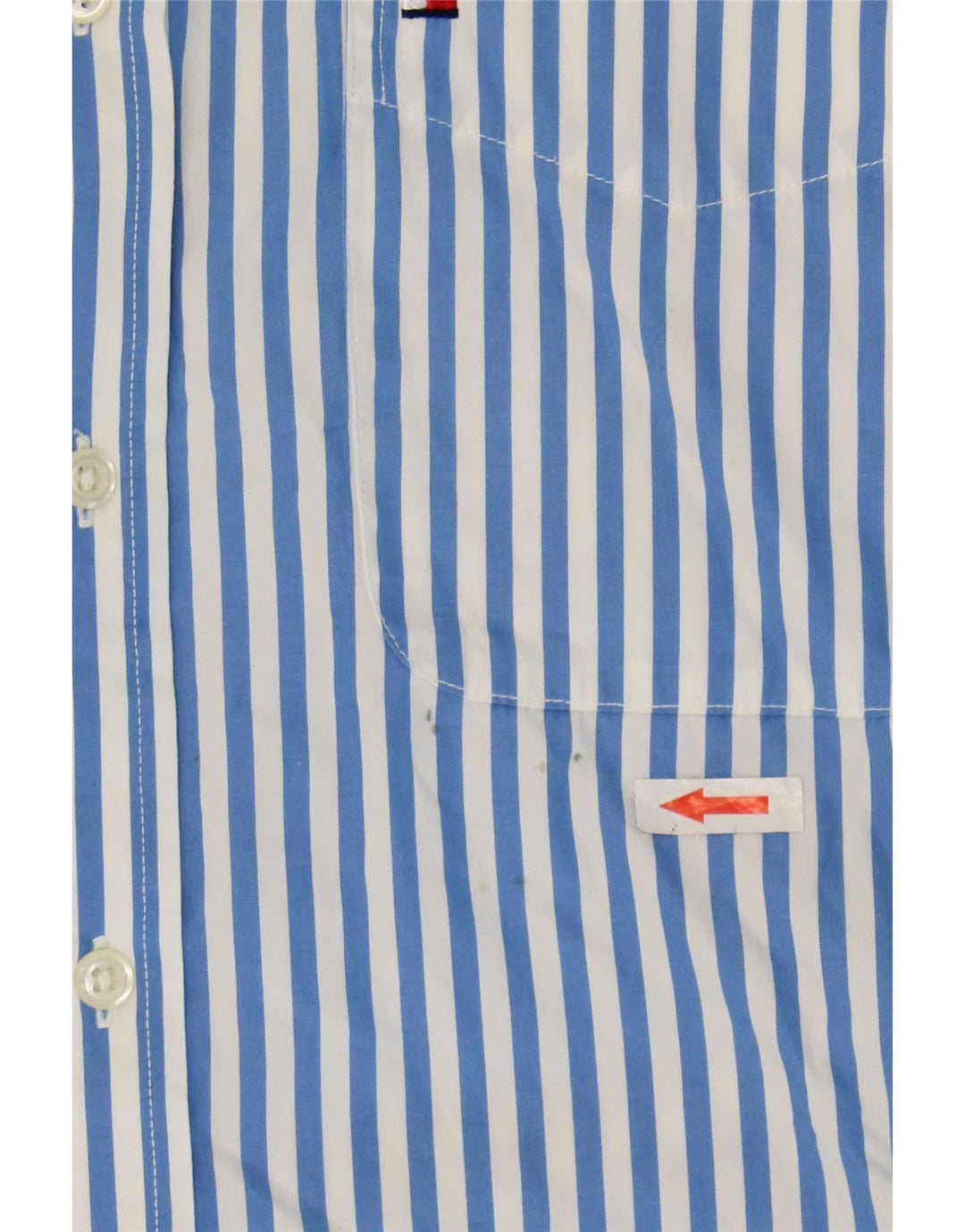Camisa masculina Tommy Hilfiger de algodão listrado azul médio