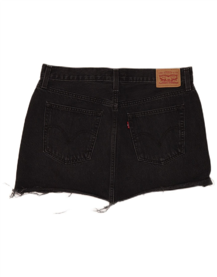 Saia jeans feminina Levi's W31 algodão preto médio