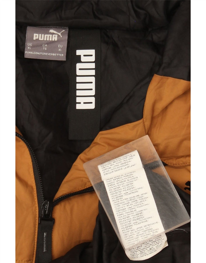 Jaqueta acolchoada com capuz masculina Puma UK 42 XL poliéster bege
