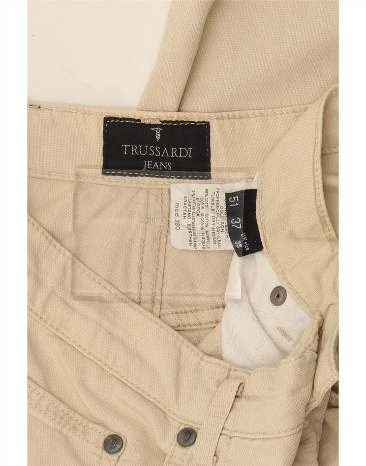 TRUSSARDI Mens Straight Casual Trousers W35 L27 Beige Cotton Vintage Trussardi and Second-Hand Trussardi from Messina Hembry 