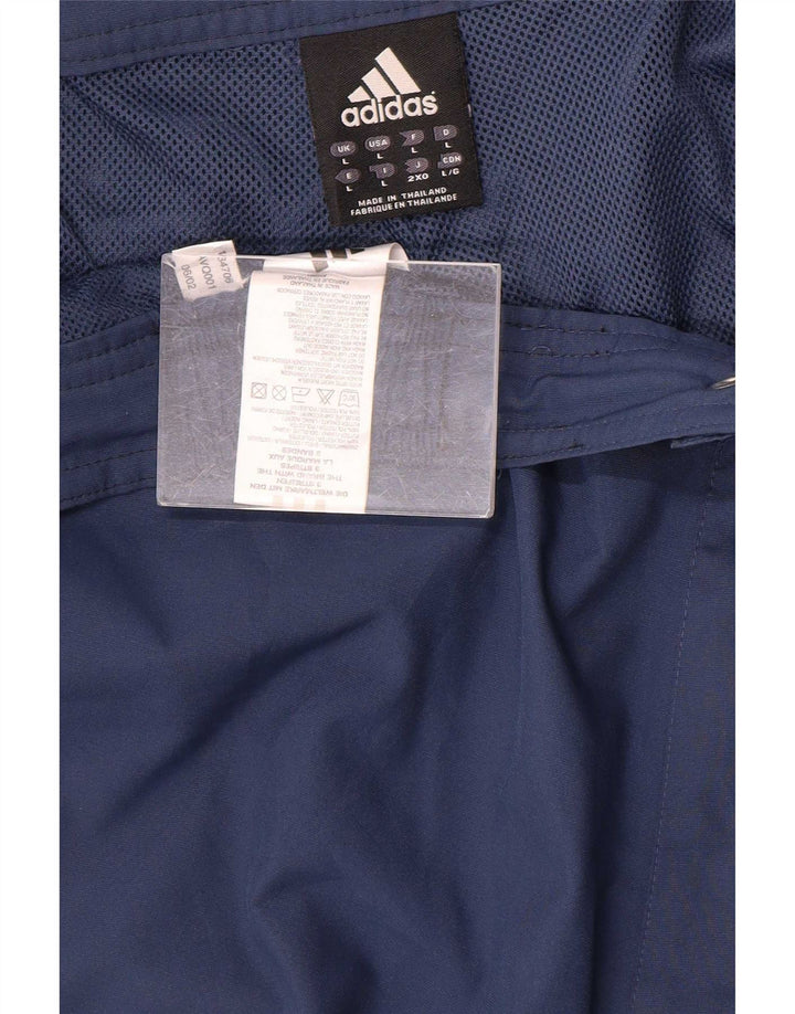 Calça impermeável masculina Adidas grande poliéster azul marinho