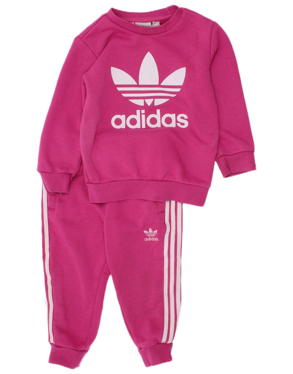 Fato de treino completo Adidas Baby Girls Graphic 18-24 meses algodão rosa
