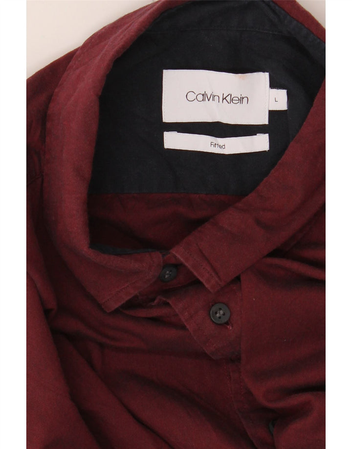 Camisa justa masculina CALVIN KLEIN grande marrom