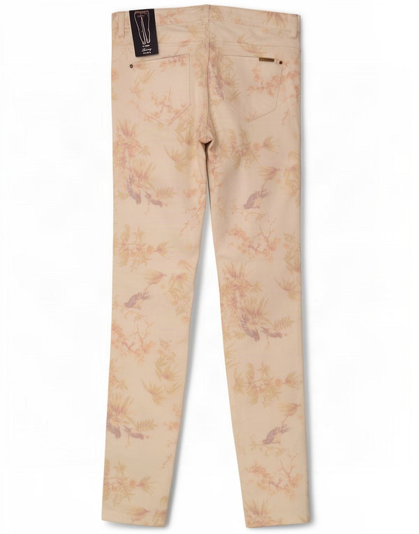 Zara Womens Trafaluc Skinny Jeans EU 34 2XS W24 L29 Branco Floral Algodão
