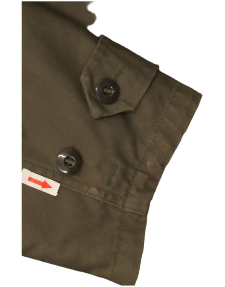 Jaqueta Parka masculina VINTAGE militar com capuz Reino Unido 40 verde grande