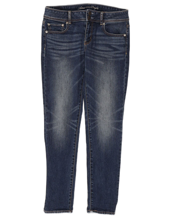 Jeans skinny feminino American Eagle US 6 médio W30 L29 algodão azul marinho
