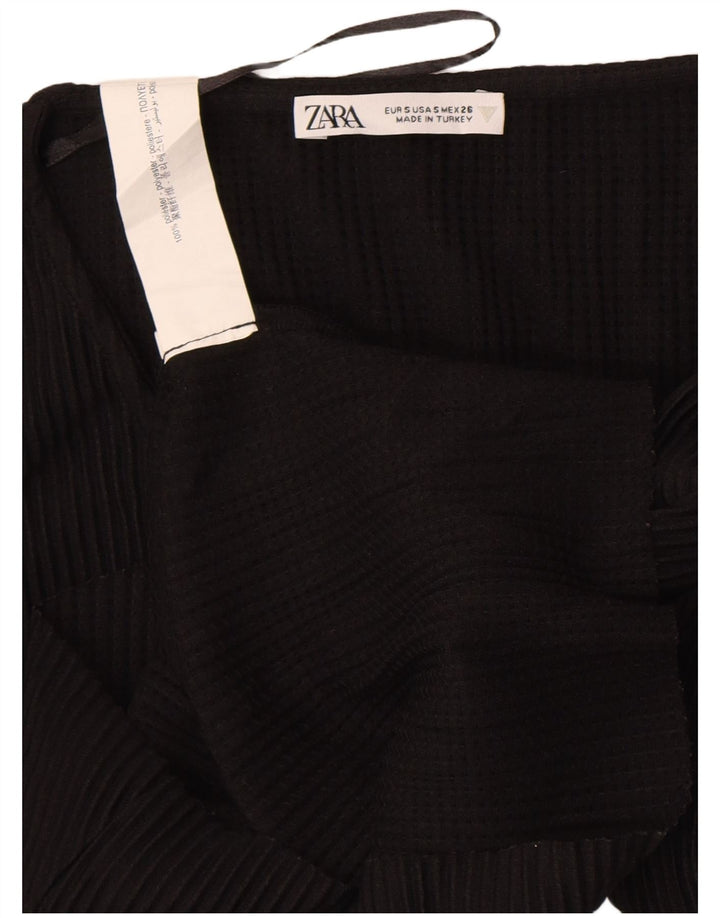 Blusa feminina Zara Top UK 8 pequeno poliéster preto