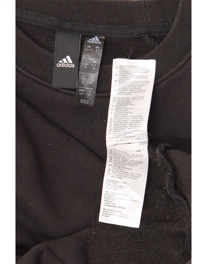 Adidas feminino oversized moletom jumper reino unido 8/10 pequeno algodão preto