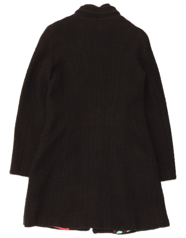 Sobretudo feminino Desigual EU 42 grande preto paisley acrílico