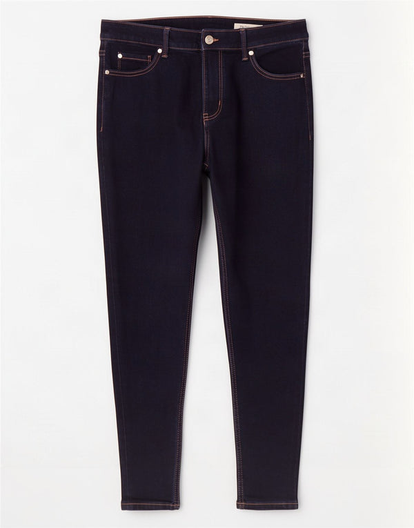 Calça jeans feminina Marks & Spencer The Ivy Skinny UK 14 grande W34 L25 azul marinho