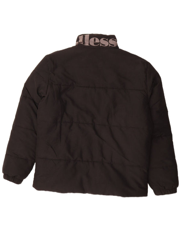 Jaqueta Ellesse masculina gráfica acolchoada UK 40 grande poliéster preto