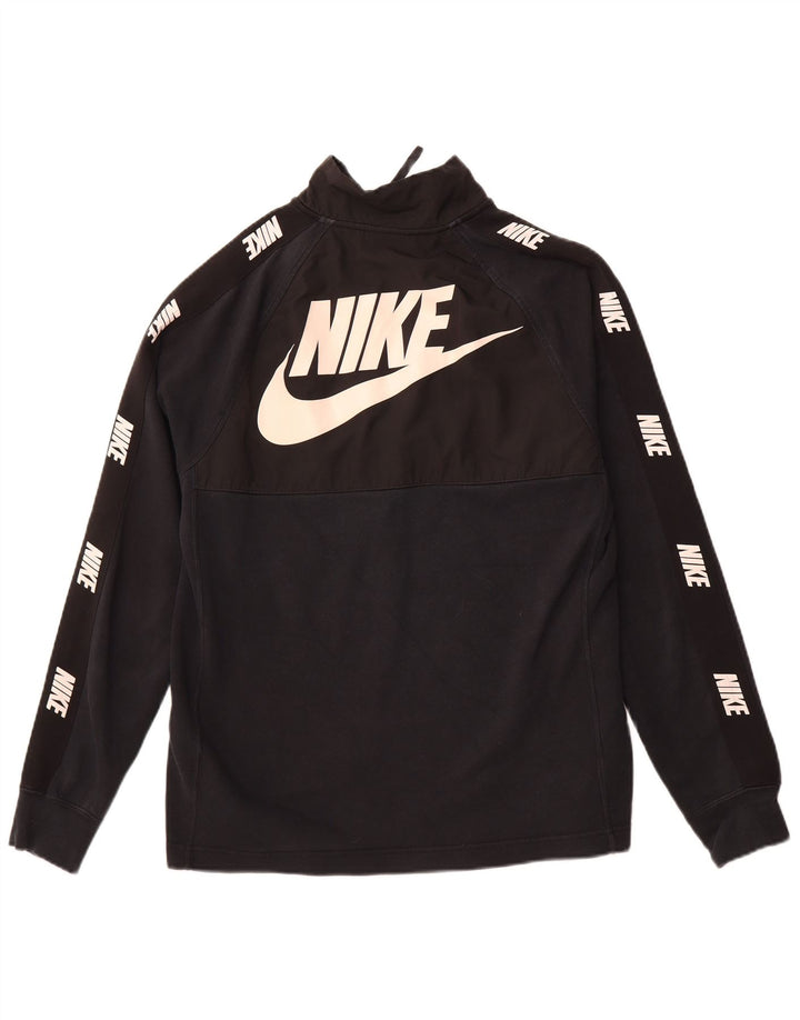 Moletom masculino NIKE gráfico com zíper e gola em algodão preto pequeno