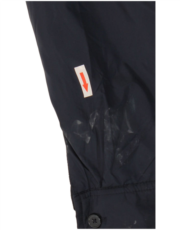 Jaqueta corta-vento masculina Zara UK 42 XL azul marinho poliéster