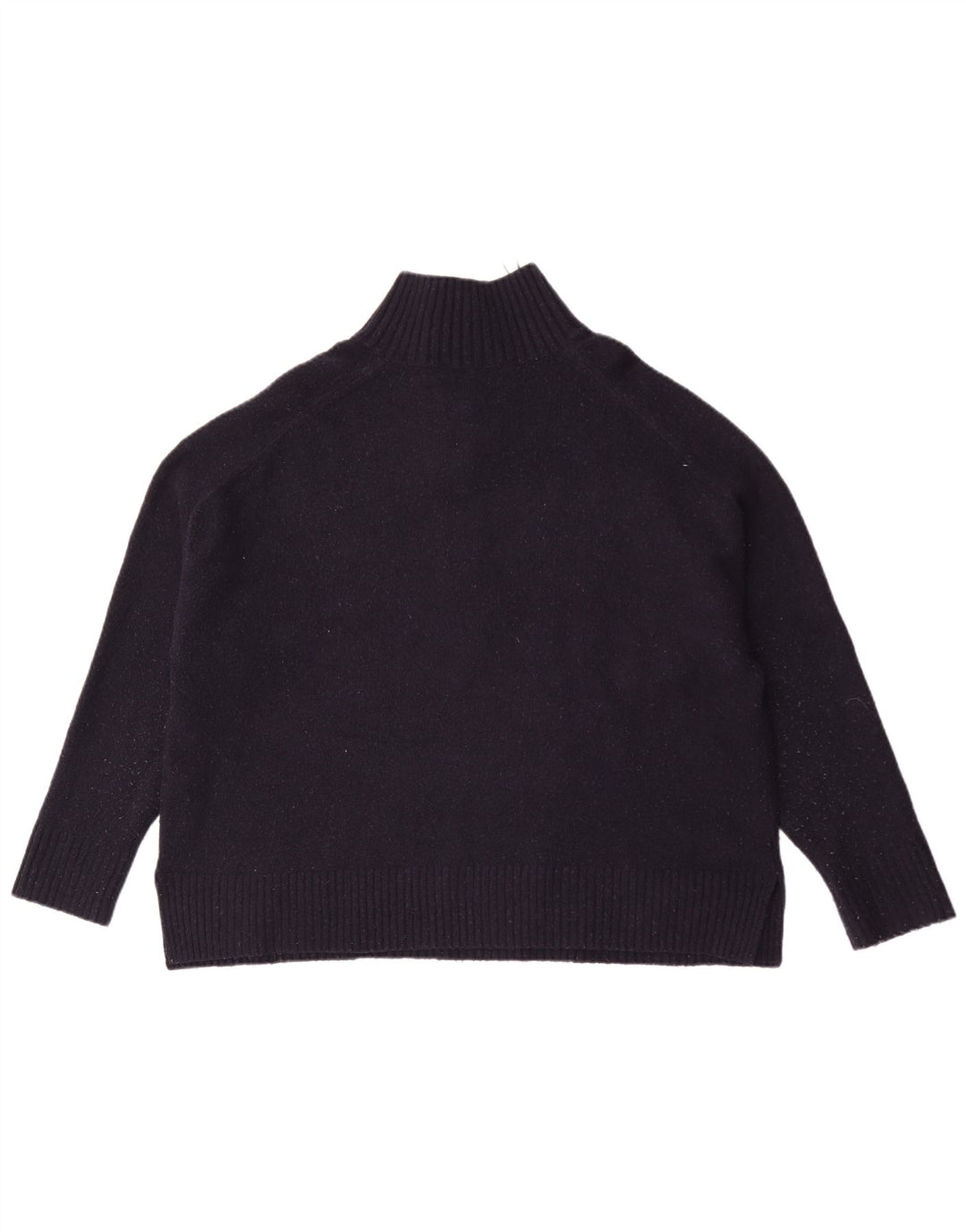 Suéter feminino Zara com gola grande e botão grande Reino Unido 16 grande azul marinho