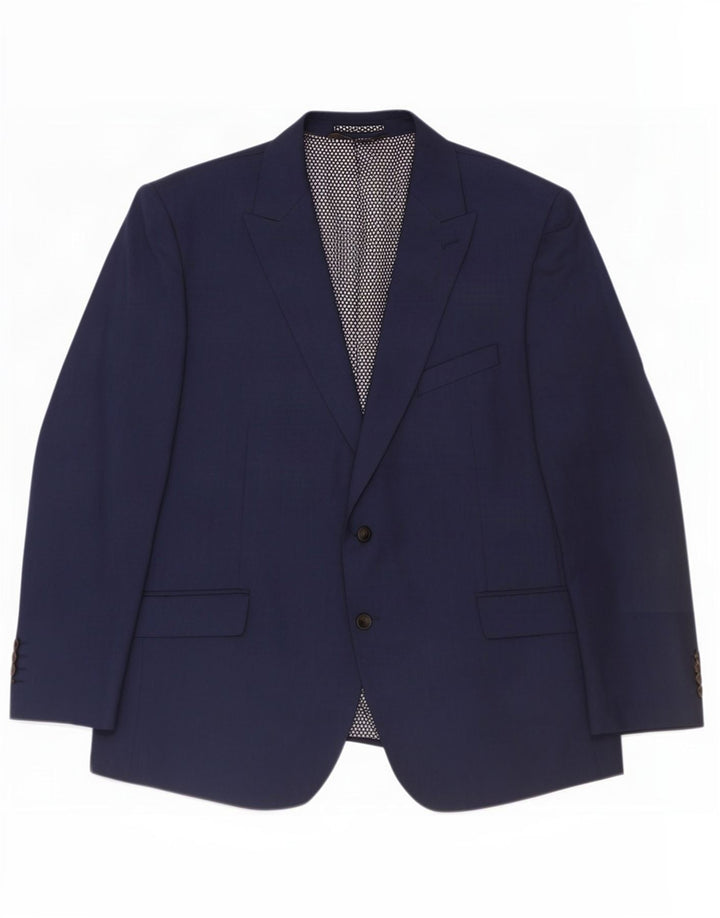 Jaqueta blazer masculina de ajuste regular de 2 botões Marks & Spencer Reino Unido 48 2XL azul marinho