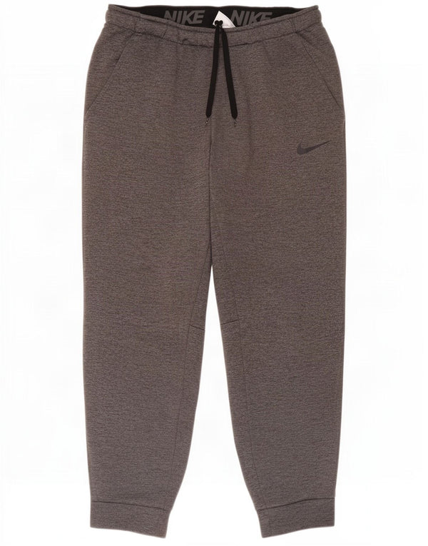 Calça de treino masculina Nike Therma-Fit joggers grande algodão cinza