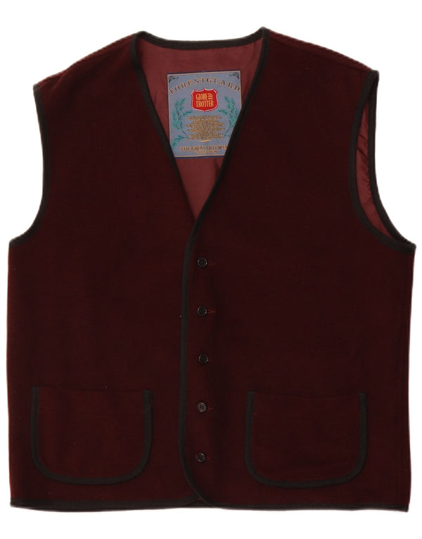 Globe Trotter Mens Gilet UK 40 Grande Acrílico Borgonha