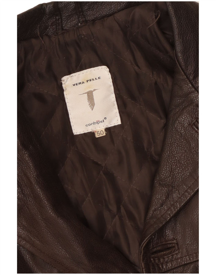 Jaqueta de couro masculina Conbipel IT 50 grande couro marrom