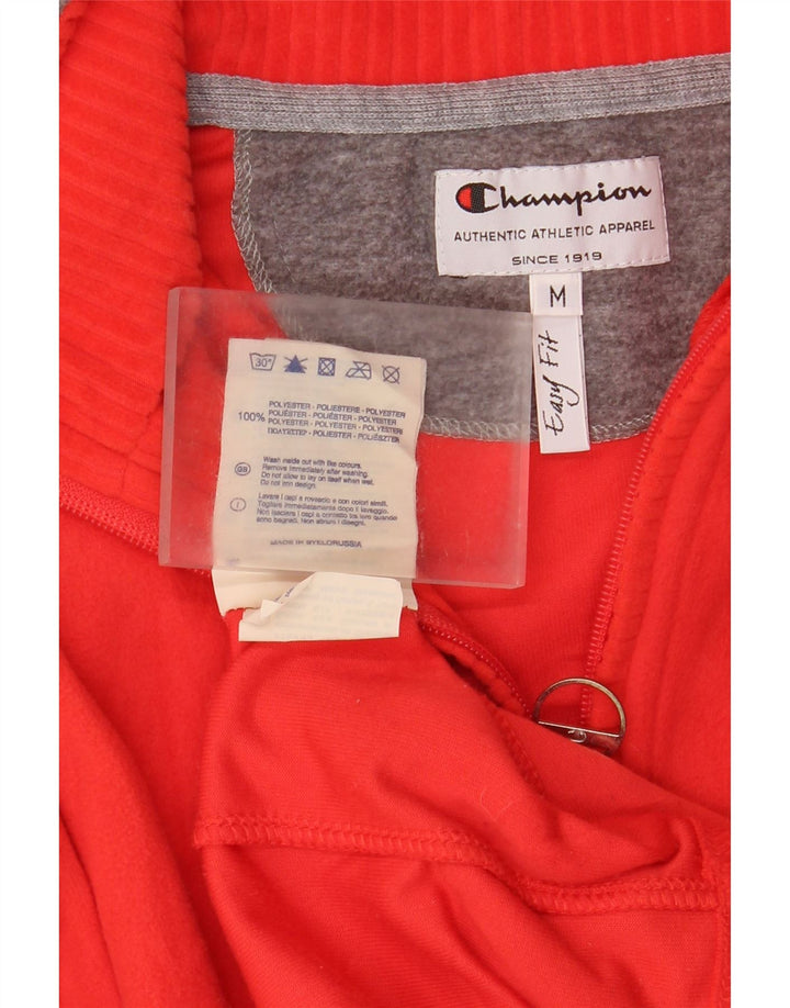Jumper de lã feminino Champion Easy Fit com zíper e gola UK 14 poliéster vermelho médio