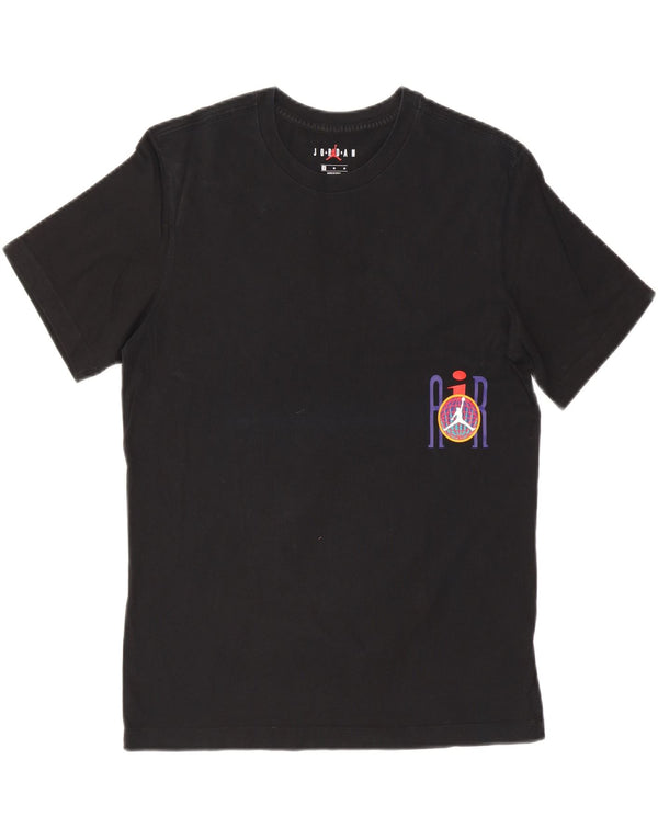 JORDAN Mens Graphic T-Shirt Top Medium Black Cotton