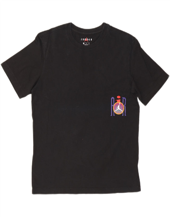 JORDAN Mens Graphic T-Shirt Top Medium Black Cotton