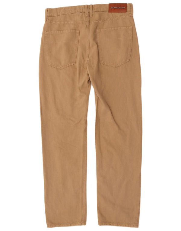 Calça masculina Marks & Spencer Autograph reta casual W32 L31 bege