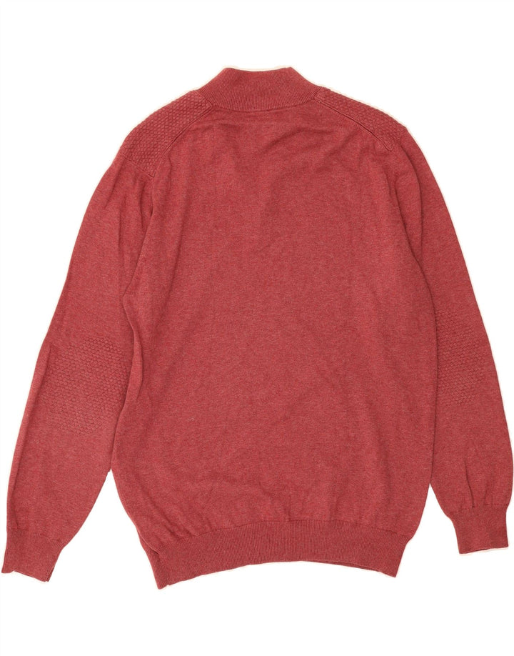MASSIMO DUTTI Mens Button Neck Jumper Sweater XL Red Cotton Vintage Massimo Dutti and Second-Hand Massimo Dutti from Messina Hembry 