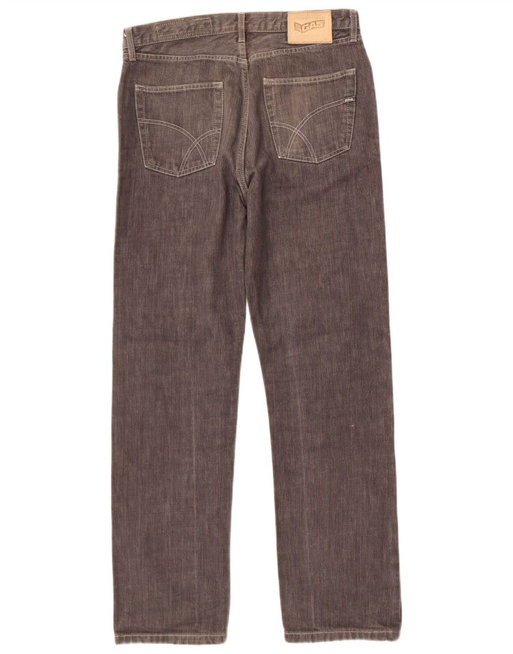 Gas Mens Memphis Straight Jeans W33 L30 Cinza Algodão