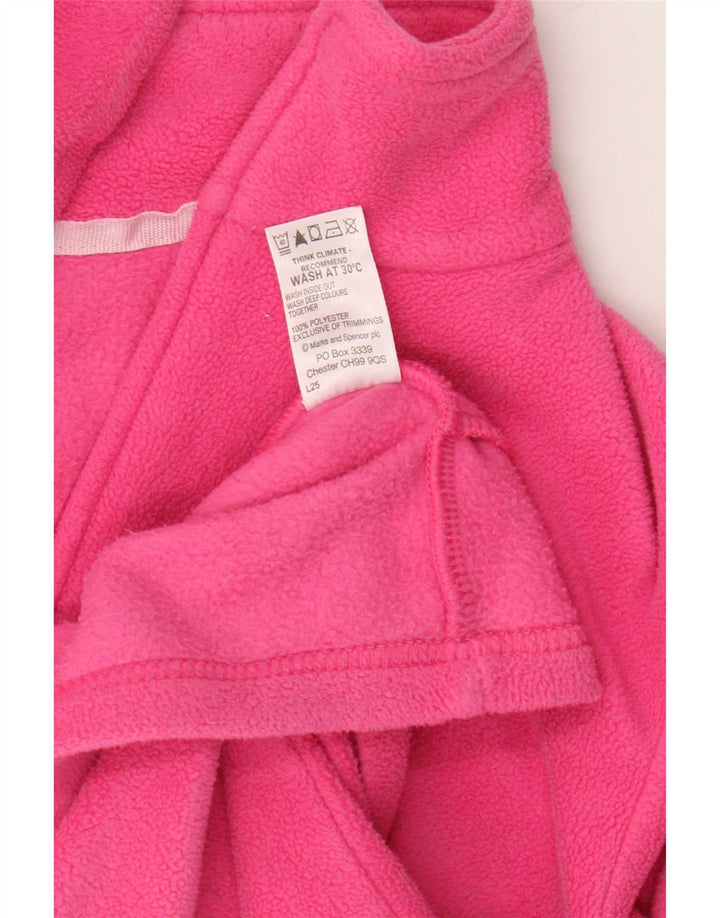 Jaqueta de lã feminina Marks & Spencer Reino Unido 16 grande poliéster rosa
