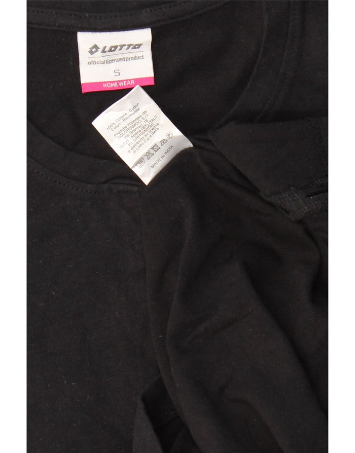 Top feminino Lotto de manga comprida UK 10 pequeno algodão preto