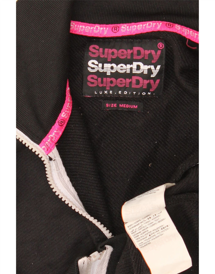 Jaqueta de treino feminina SUPERDRY UK 14 médio preto colorblock
