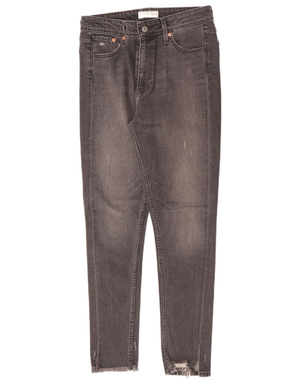 Calça Jeans Levis Feminina 721 Distressed High Rise Skinny W29 L30 Cinza Algodão