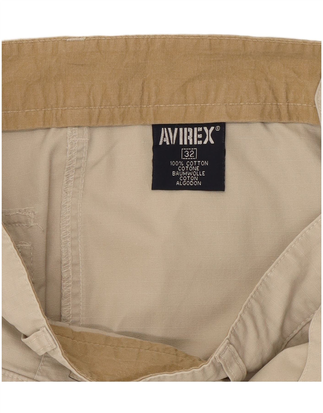 Calça Chino masculina Avirex reta W32 L31 algodão bege