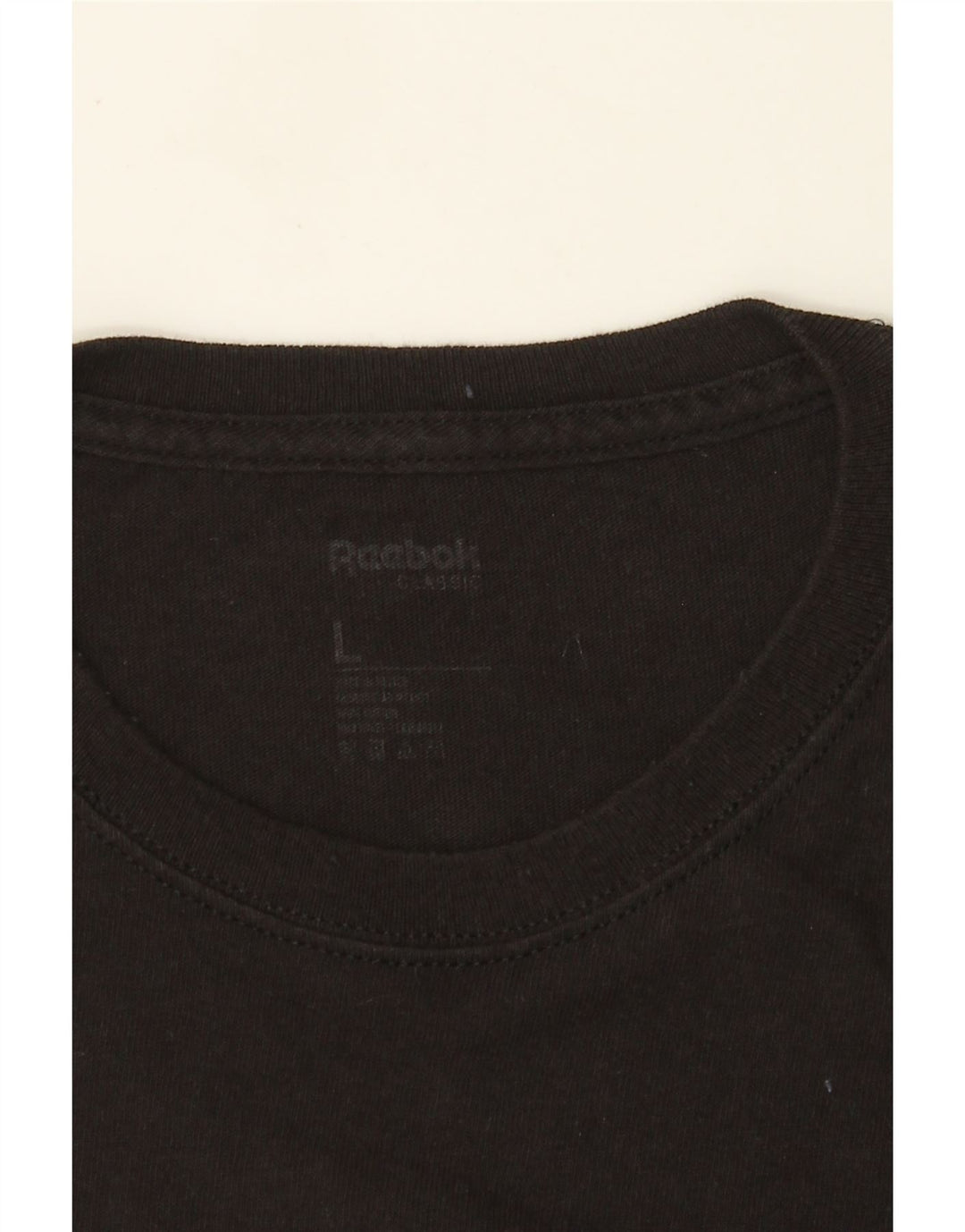 Reebok Mens Graphic T-Shirt Top Grande Preto