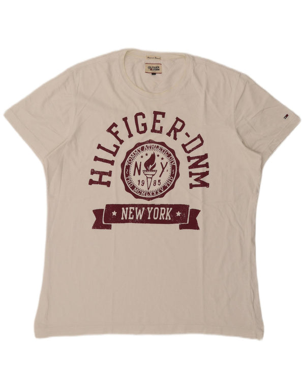 Tommy Hilfiger Camiseta masculina gráfica Top XL Branco